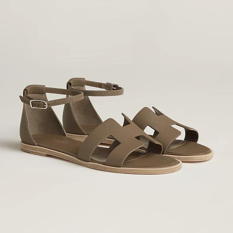 Giày Hermes Santorini Sandal Nữ Nâu